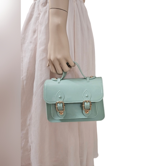 Blue Vegan Patent Leather Purse - Picture 5 of 6